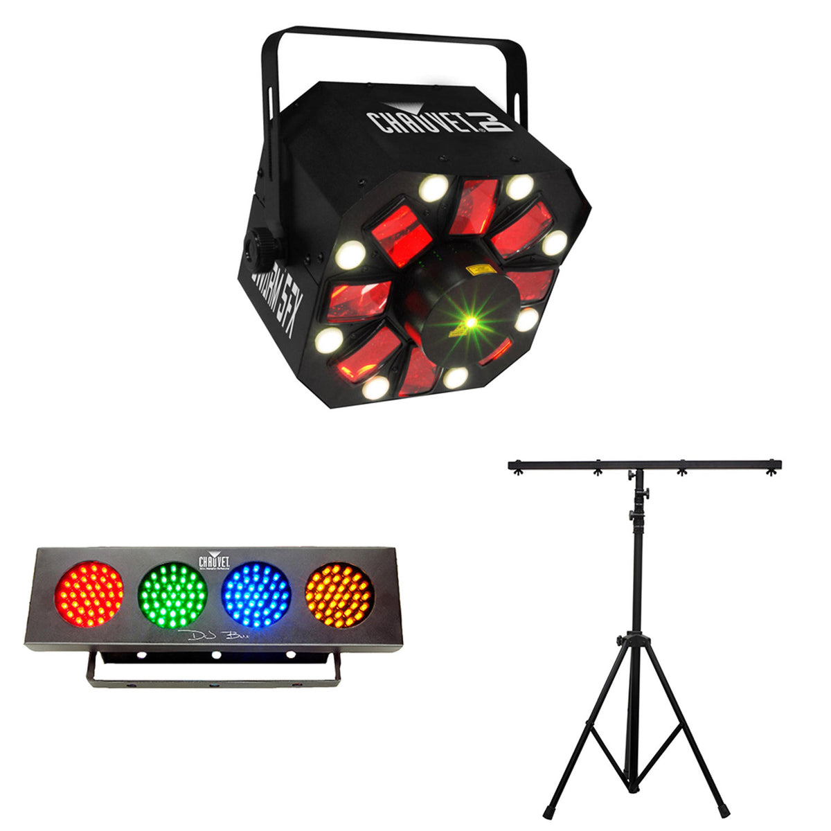 Chauvet DJ SWARM 5FX RGBAW LED Derby Strobe + Wash Light Strip + Lighting Stand