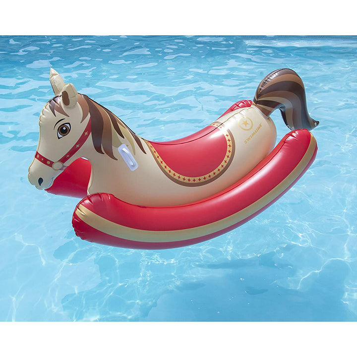 Swimline Giant HobbyHorse Rocker Inflatable Ride On Swimming Pool Toy Float - VMInnovations
