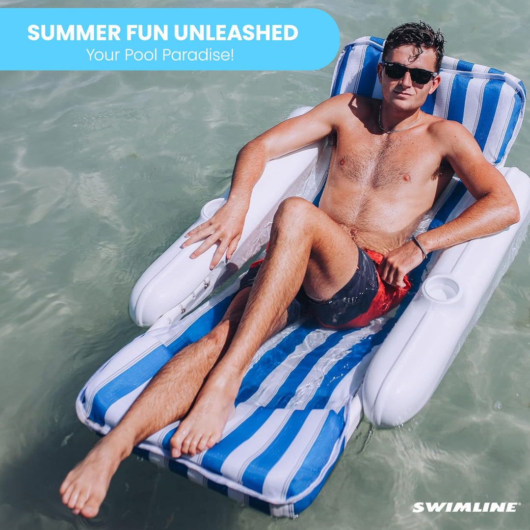 Swimline Modular Sling Chair Pool Raft Insert with Padded Head and Footrest - VMInnovations