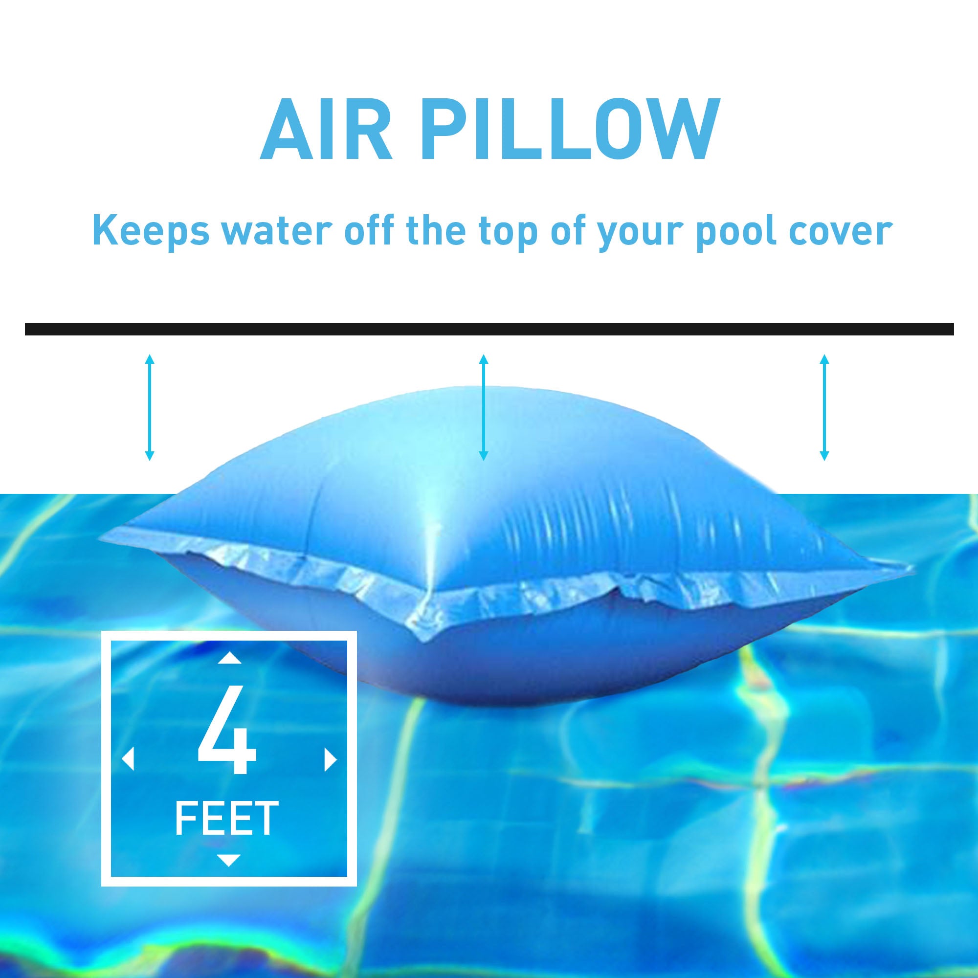 Swimline 24 Foot Round Swimming Pool Winter Cover and 3 4x4 Air Closing Pillows - VMInnovations