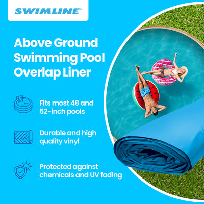 Swimline LI214820 21' Solid Blue Round Above Ground Swimming Pool Overlap Liner