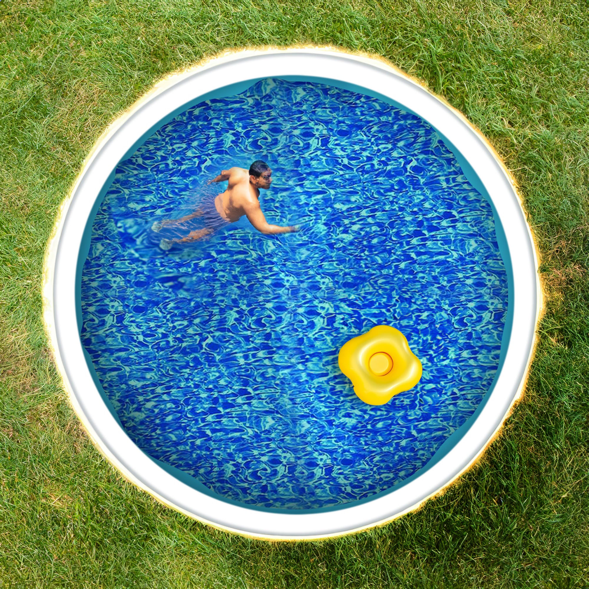 Swimline 15 Foot Swirl Blue Round Above Ground Pool Wall Overlap Liner(Open Box) - VMInnovations