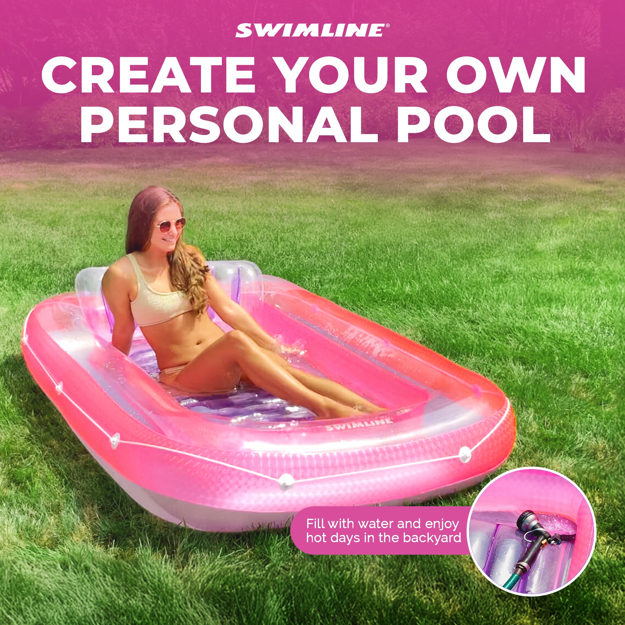 9052 71" Swimming Pool Inflatable Suntan Tub Float Lounge (Open Box)