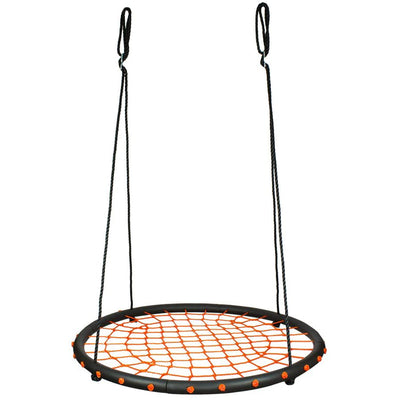 Swinging Monkey Giant 40" Spider Web Fabric Tree Saucer Swing, Orange (Open Box)