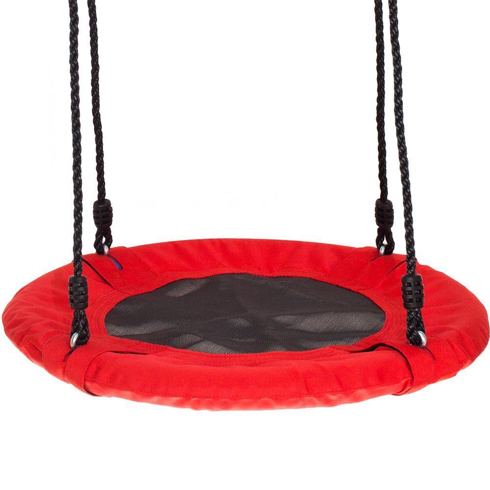 Swinging Monkey Large 24 Inch Web Fabric Outdoor Play Family Saucer Swing, Red - VMInnovations