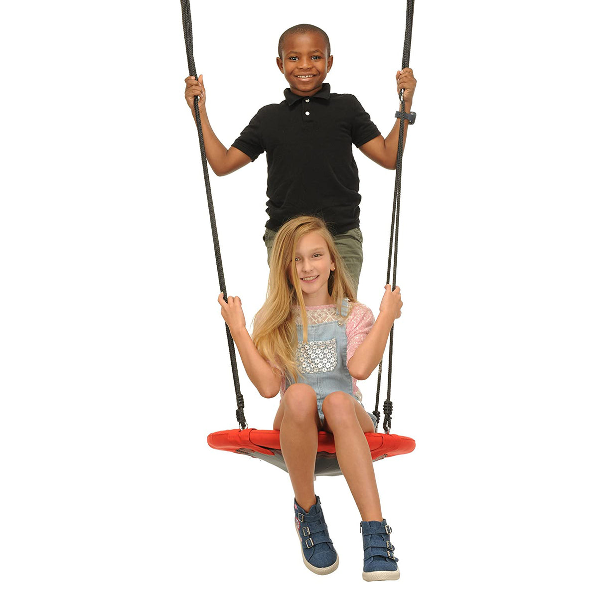 Swinging Monkey Large 24 Inch Web Fabric Outdoor Play Family Saucer Swing, Red - VMInnovations