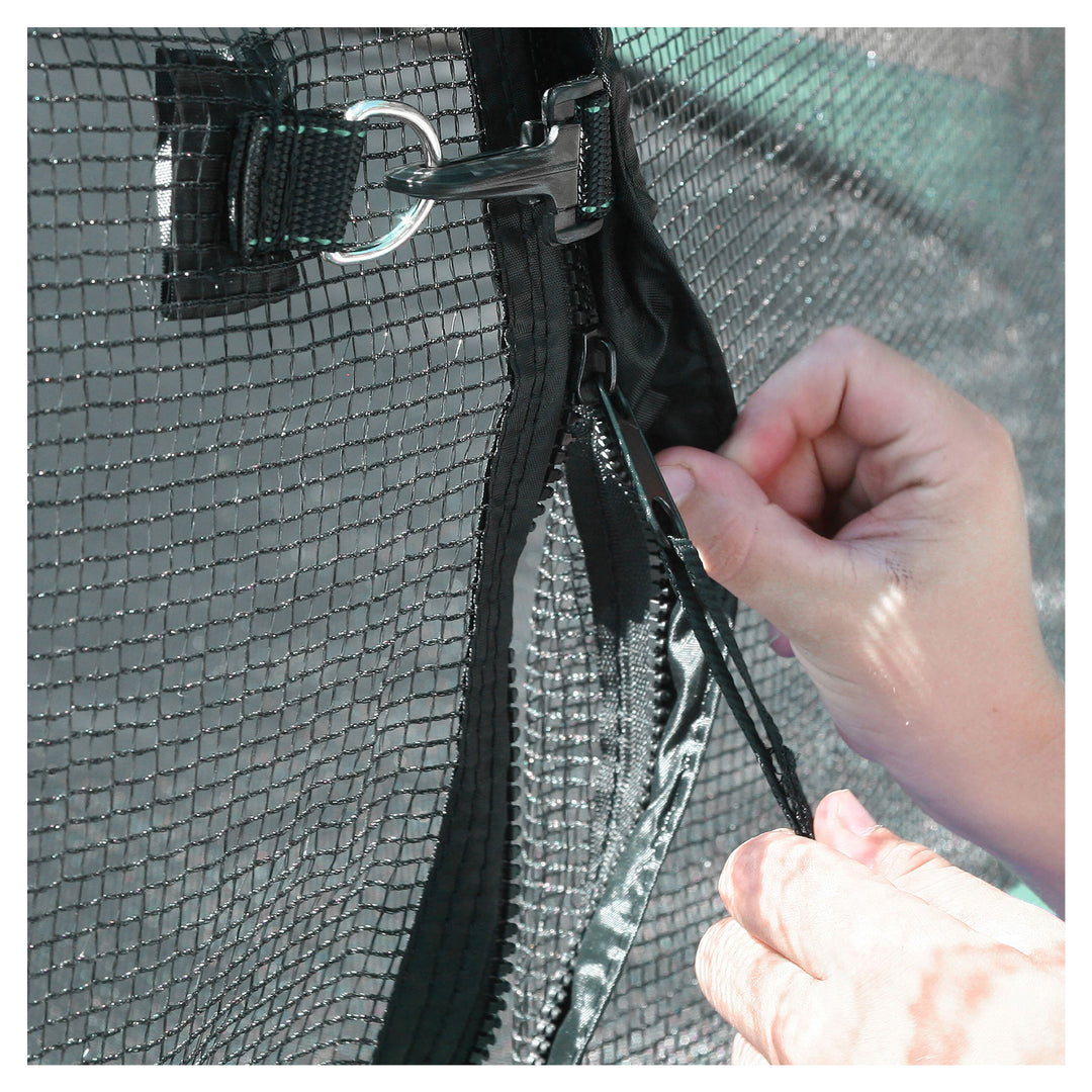 Skywalker Trampolines 10-Foot Round Outdoor Trampoline with Enclosure, Green - VMInnovations