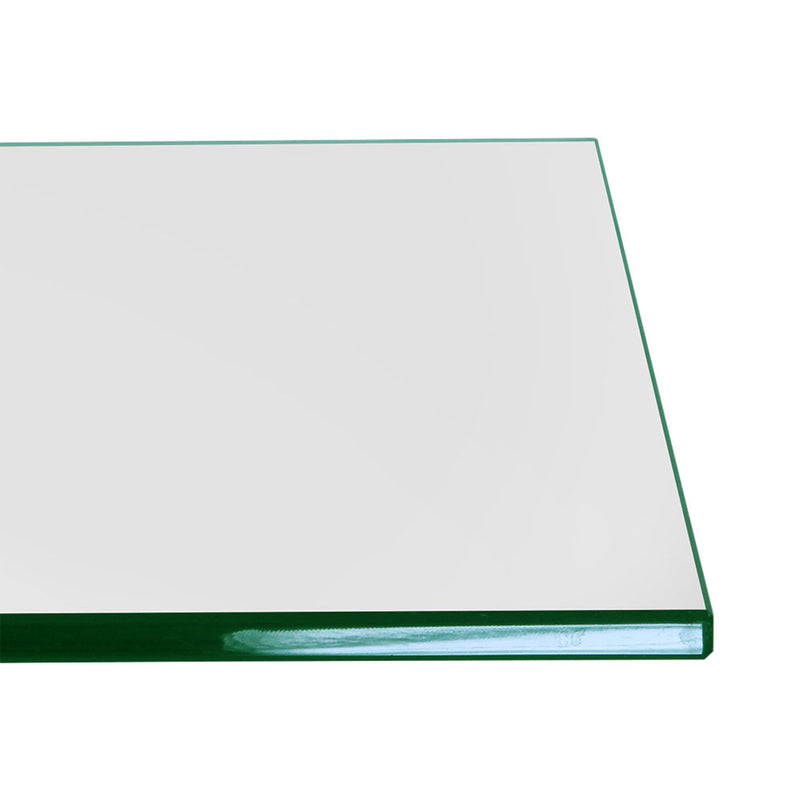 Dulles Glass 12 Inch Square Flat Polish Edge 1/4 Inch Tempered Glass Table Top