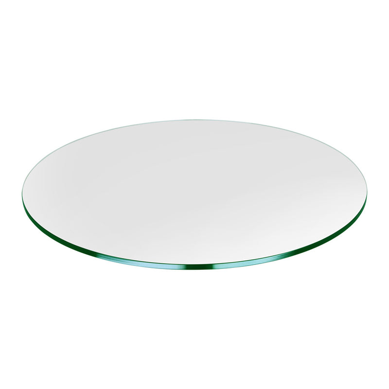 Dulles Glass 24" Round 1/4" Thick Tempered Glass Table Top w/ Flat Polished Edge - VMInnovations