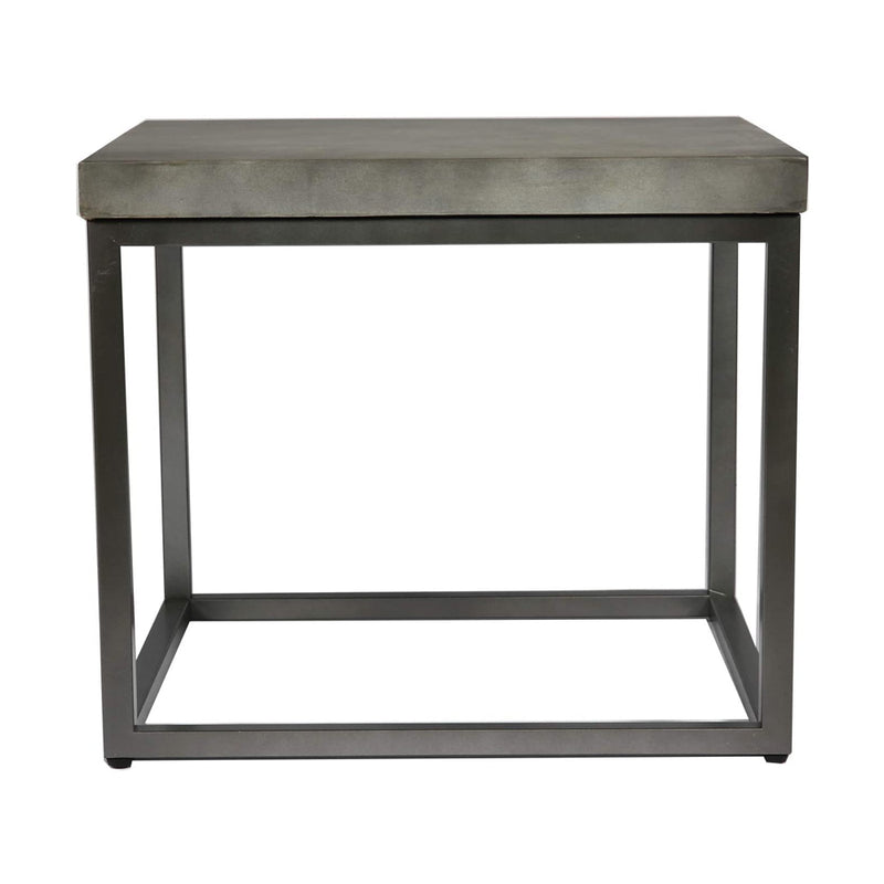 Wallace & Bay Onyx 22 Inch Concrete Style Top Square Accent Side End Table, Gray