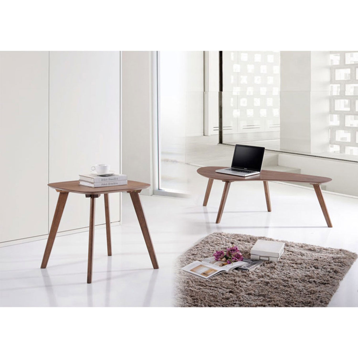 Emerald Home 19.75 Inch Walnut Brown Square Accent Side End Table (Used)