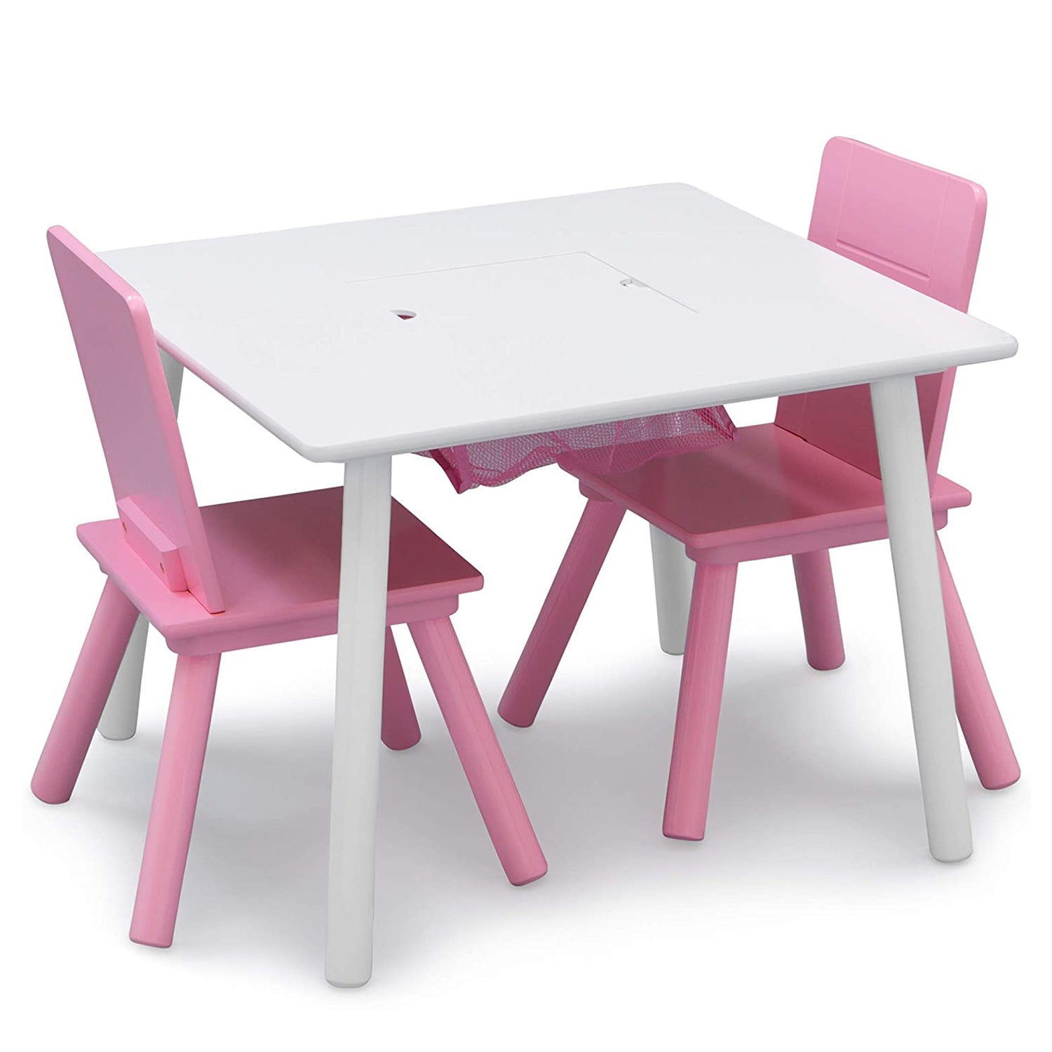 Delta Children Kids Table and Chair Set for Toddlers, White/Pink (Used)