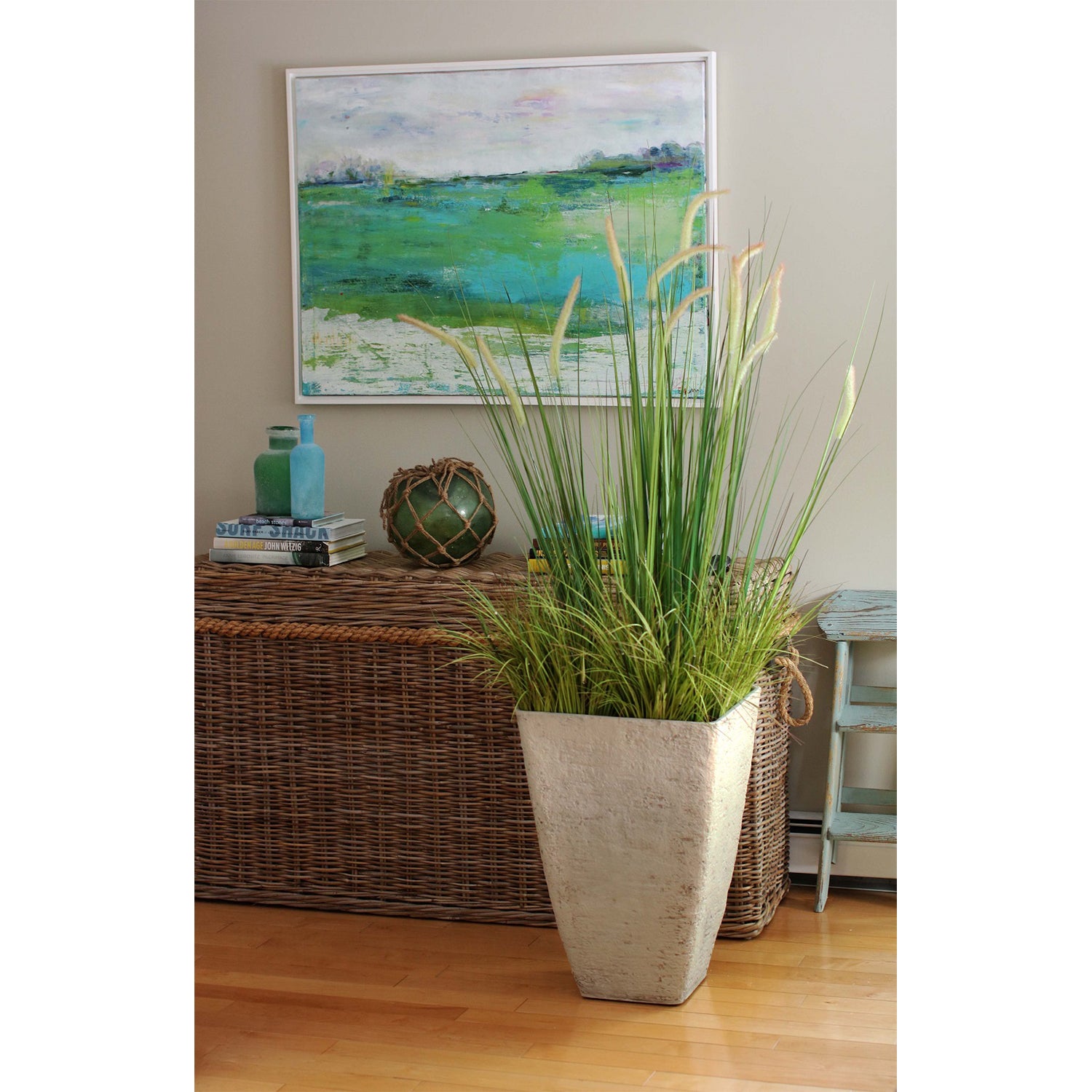 HC Companies 16' Tahoe Outdoor Square Planter Pot, Falcon Brown (Open Box) - VMInnovations