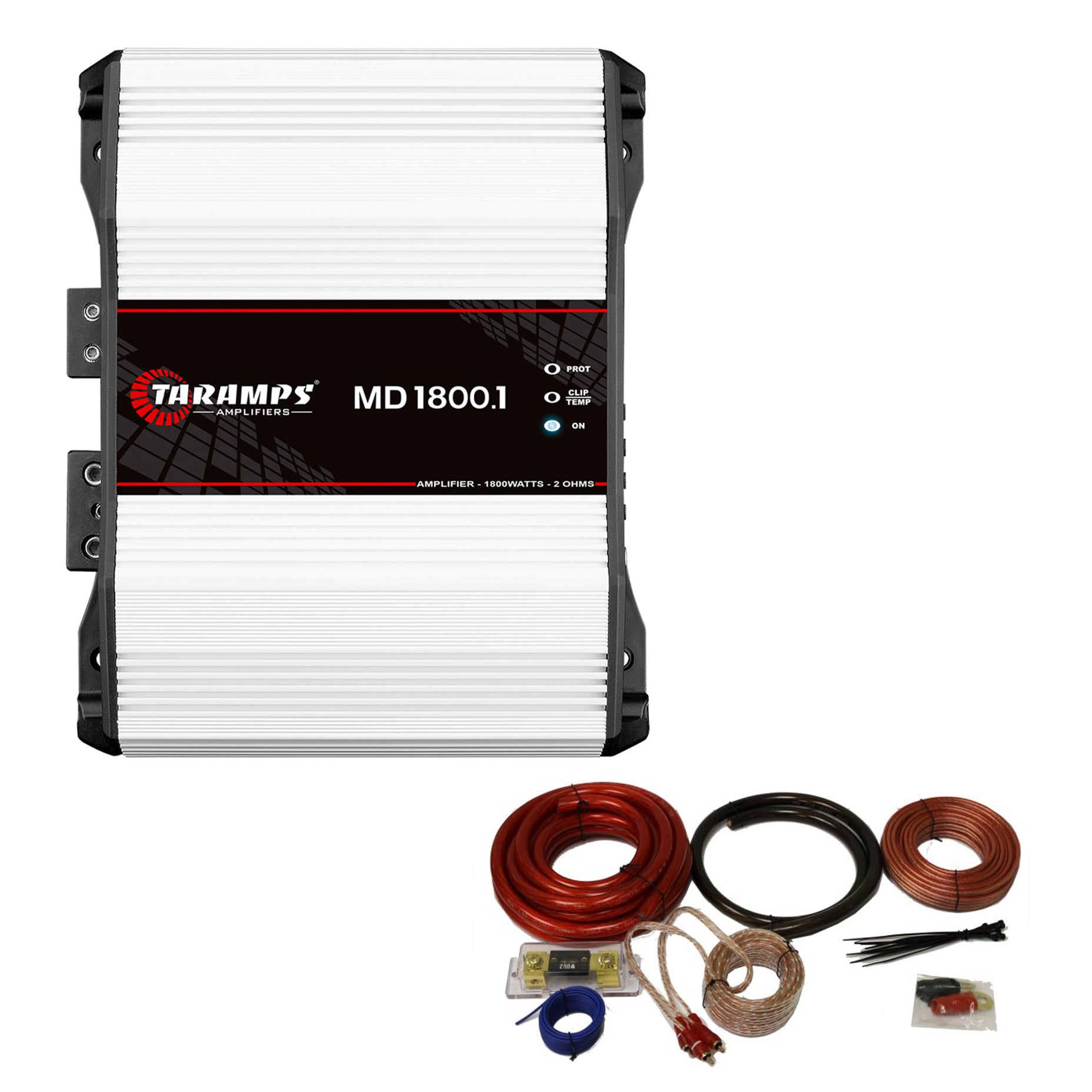 Taramps Mono Amplifier Bundle with QPower USA Link Car Wiring Installation Kit