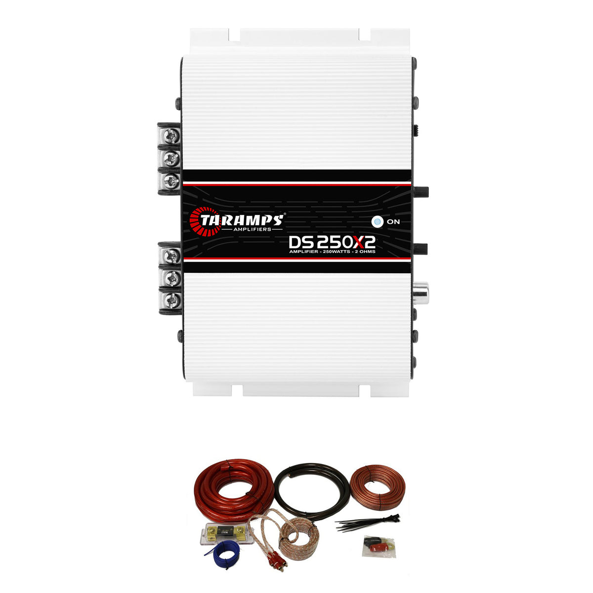 Taramps DS 250X2 Class D Audio 2 Channel Amplifier w/ QPower Installation Kit - VMInnovations