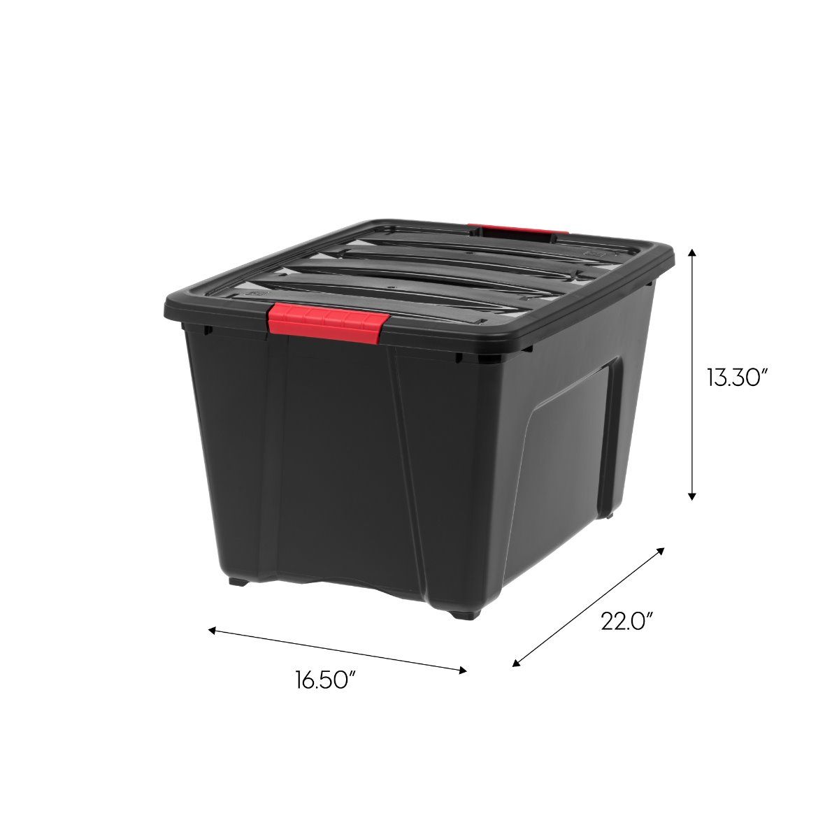 IRIS 53 Qt Stack & Pull Storage Lidded Container Box Bin System, Black (12 Pack)
