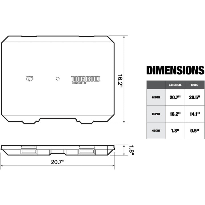 ToughBuilt StackTech Work Surface, Bamboo Wooden Flat Top Station with Storage - VMInnovations