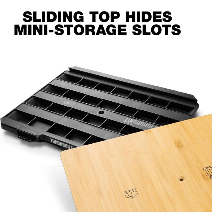 ToughBuilt StackTech Work Surface, Bamboo Wooden Flat Top Station with Storage - VMInnovations