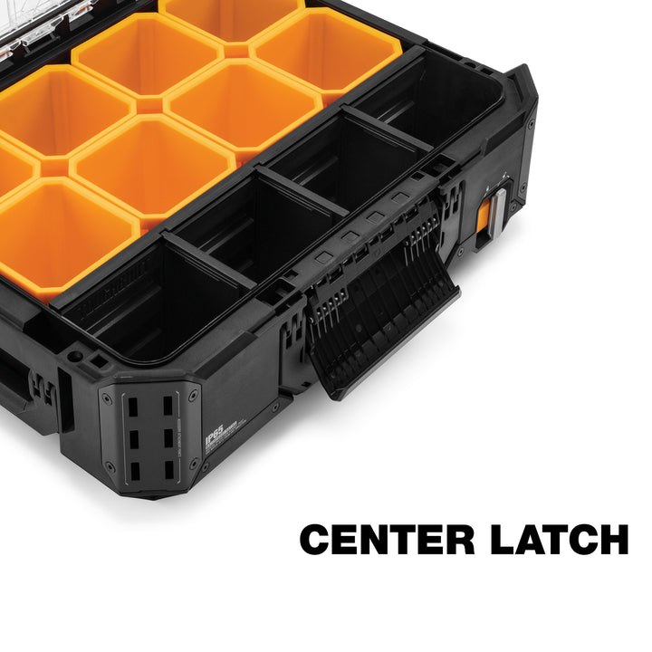 ToughBuilt Heavy Duty Storage Organizer Portable Tool Box Case, StackTech, Black - VMInnovations