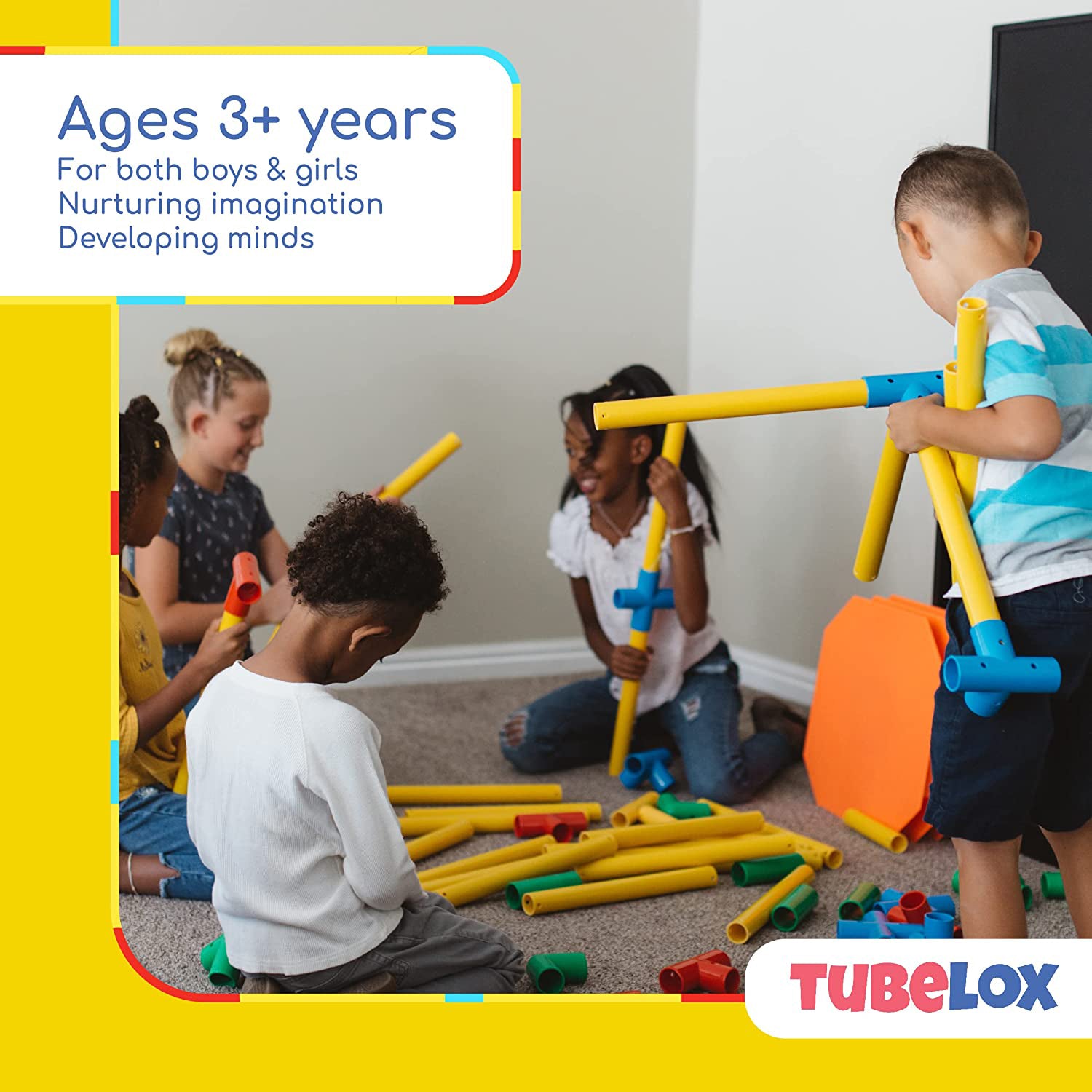 Tubelox Deluxe 220 Pc Building and Construction Kids Toy Set w/Storage Bag(Used) - VMInnovations
