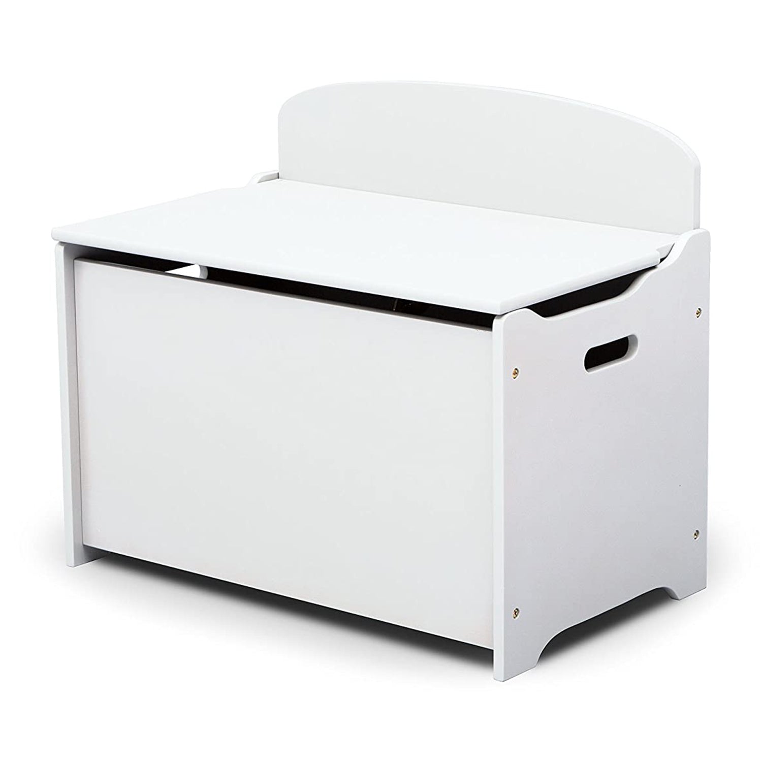 Delta Children MySize Deluxe Toy Box Kid's Room Storage Chest, White (Open Box)