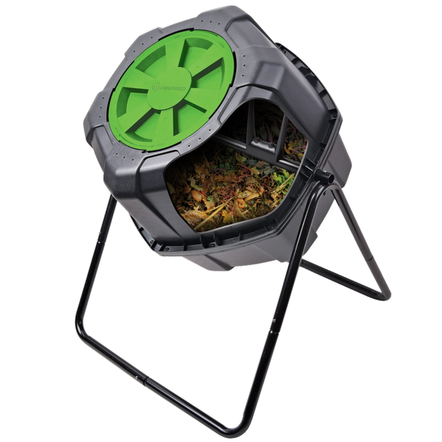 Tumbleweed 110 Liter 29 Gallon Outdoor Garden Rolling Compost Tumbler Bin, Black - VMInnovations