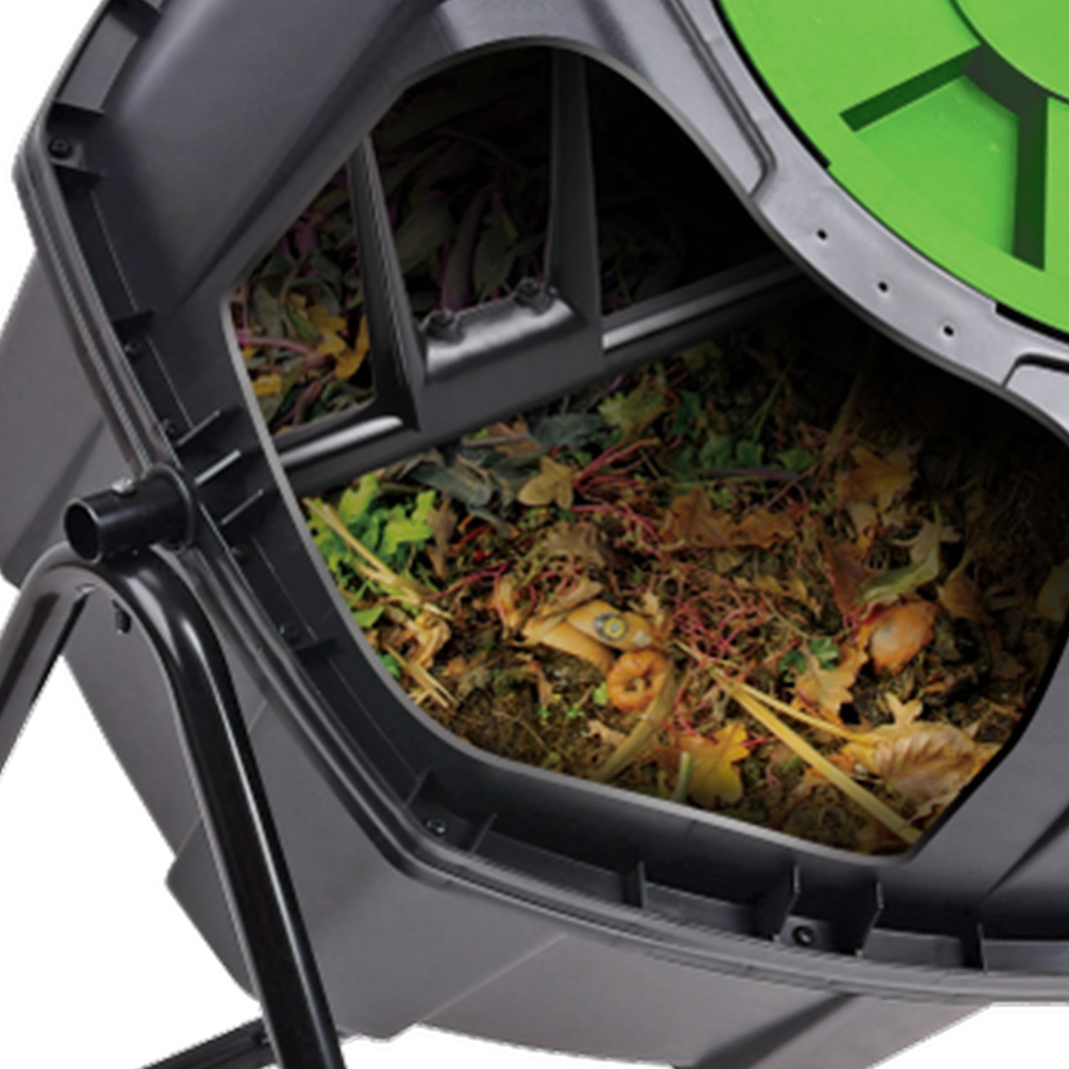 29 Gallon Outdoor Garden Rolling Compost Tumbler Bin (Open Box) - VMInnovations