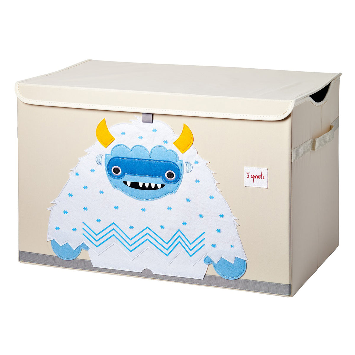 3 Sprouts Collapsible Kids Toy Chest Storage Bin & Bookshelf Rack, Yeti Print - VMInnovations