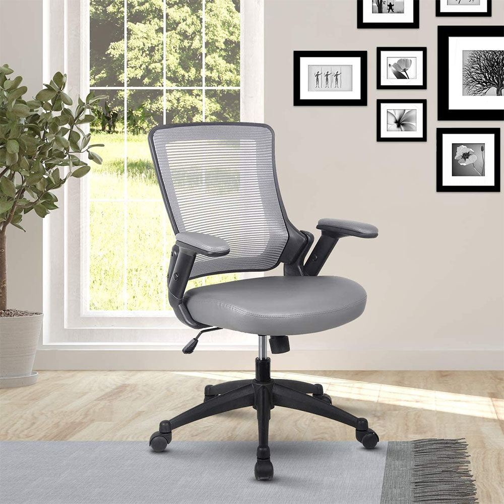 Techni Mobili Modern High Back Height Adjustable Studio Office Desk Chair, Gray