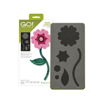 AccuQuilt GO! Round Flower Fabric Cutting Die with Multiple Shapes and Sizes
