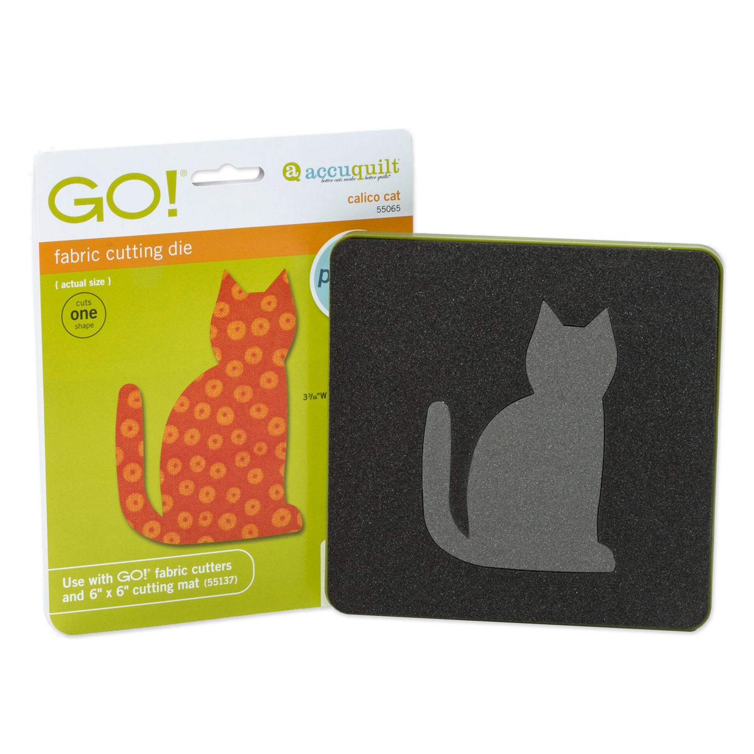 AccuQuilt Calico Cat Animal Fabric Cutting Die Pattern for Quilting (Open Box)