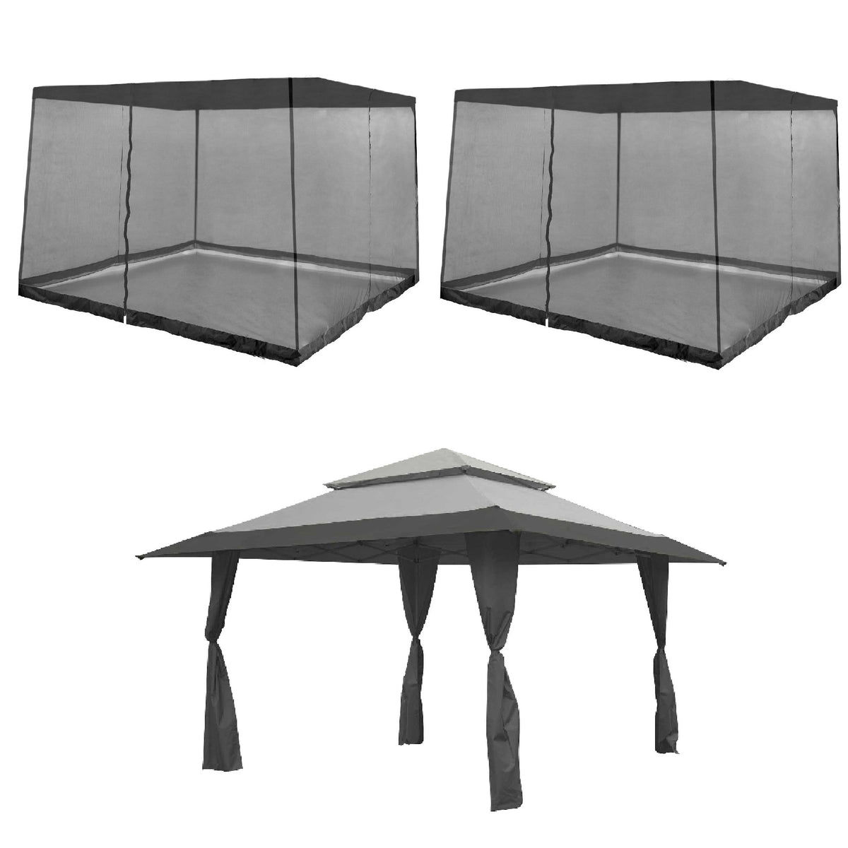 Z-Shade Screen Instant Outdoor Gazebo(2) & Z-Shade 13 x 13Ft Instant Gazebo