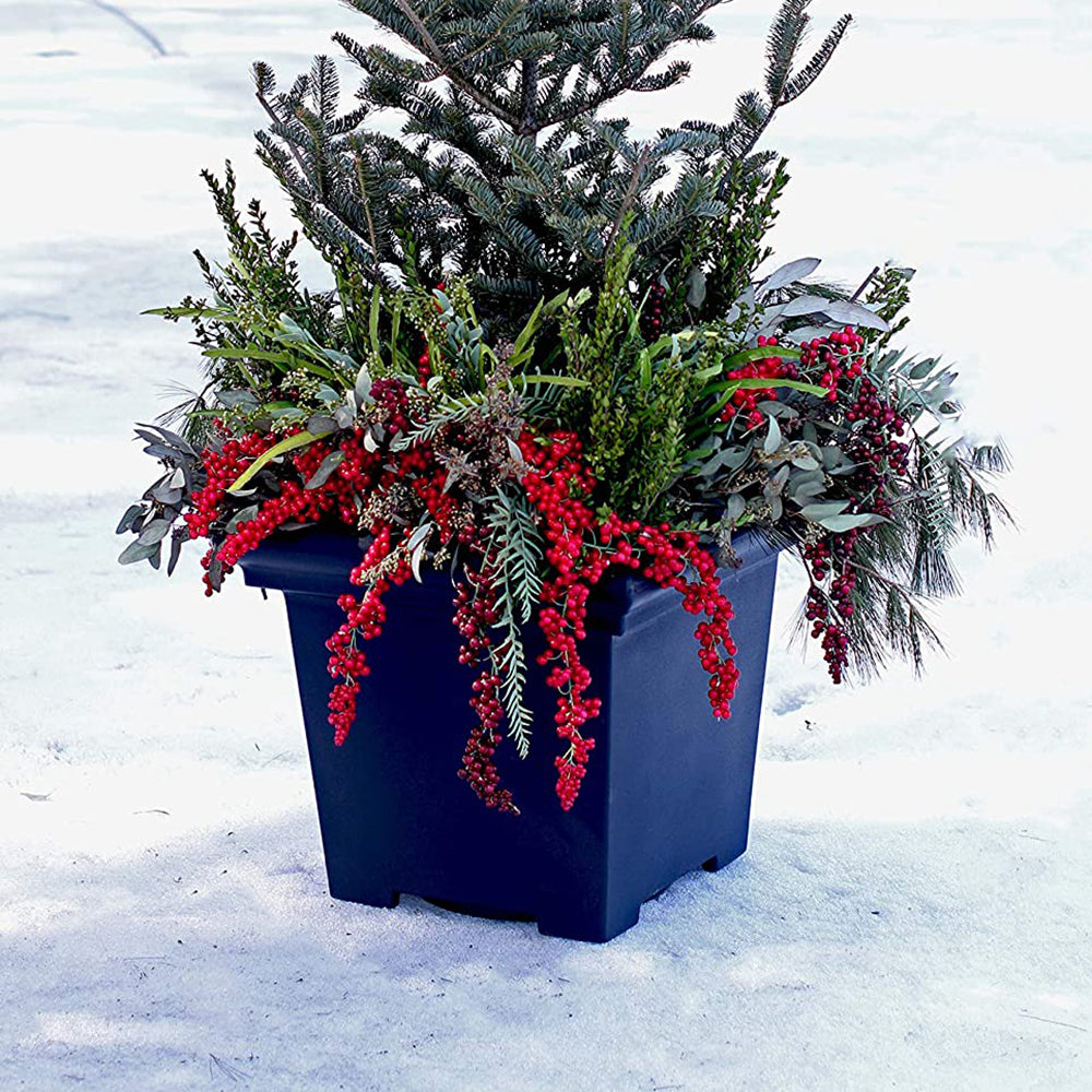 HC Companies 24 Inch Terrazzo Square Garden Tree Planter Pot Container (Used)