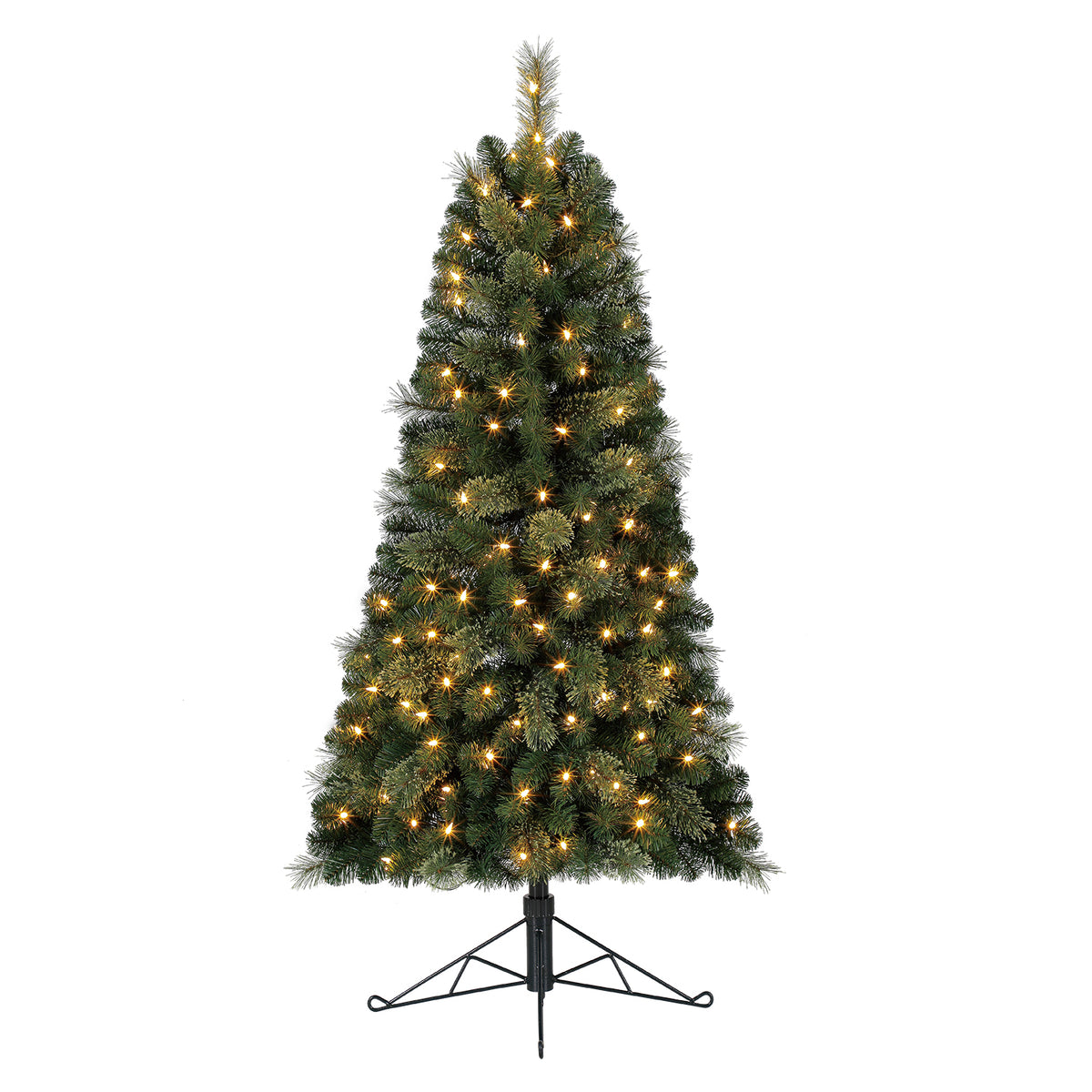 Home Heritage Cashmere 5' Artificial Half Christmas Tree Prelit 100 LED Lights