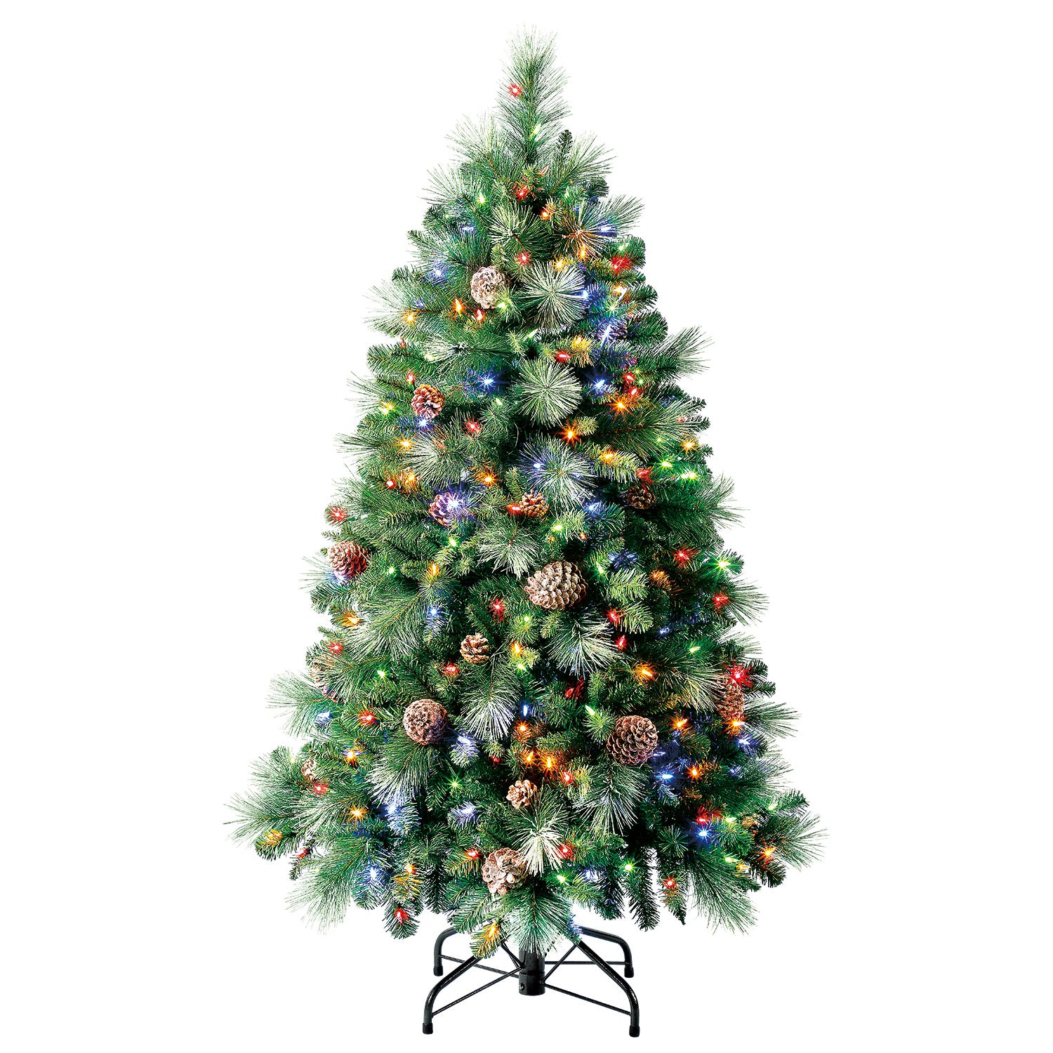 Home Heritage Lincoln 5' 300 Bulb Christmas Tree w/ Pine Cones & Glitter (Used) - VMInnovations