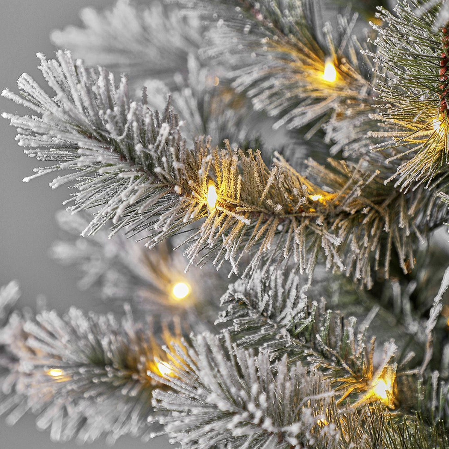 Home Heritage 7' Flocked Natural Pine Prelit Christmas Tree Fairy Lights (Used) - VMInnovations