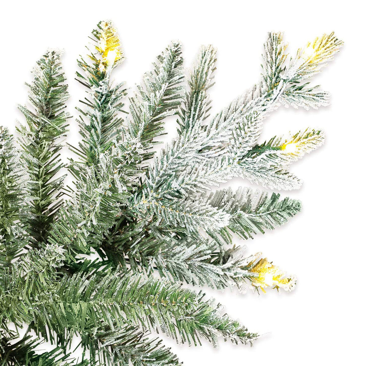 Evergreen Classics 7 Foot Pre-Lit Flocked Natural Pine Artificial Christmas Tree (Refurbished)