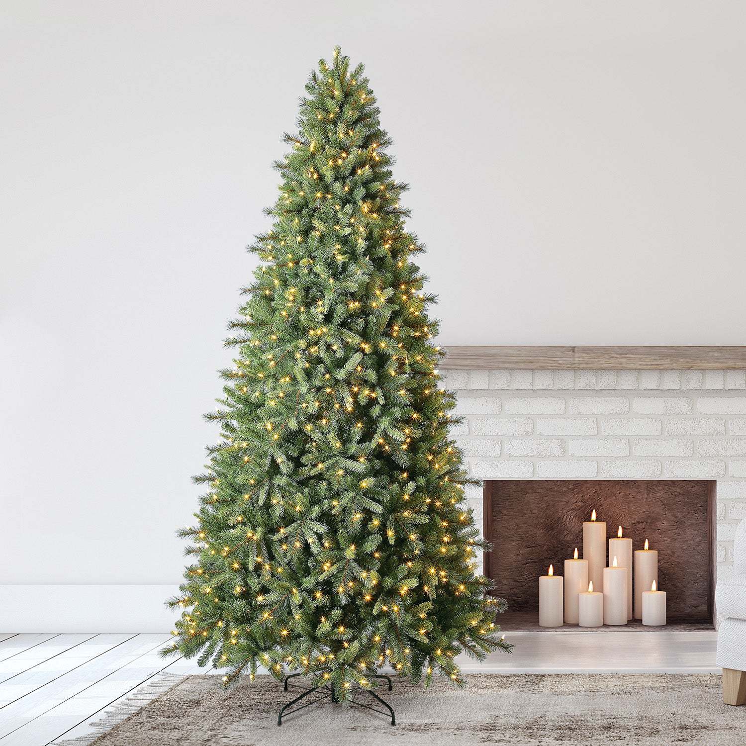 Evergreen Classics Norway Spruce 9' Prelit LED Lights Artificial Christmas Tree - VMInnovations