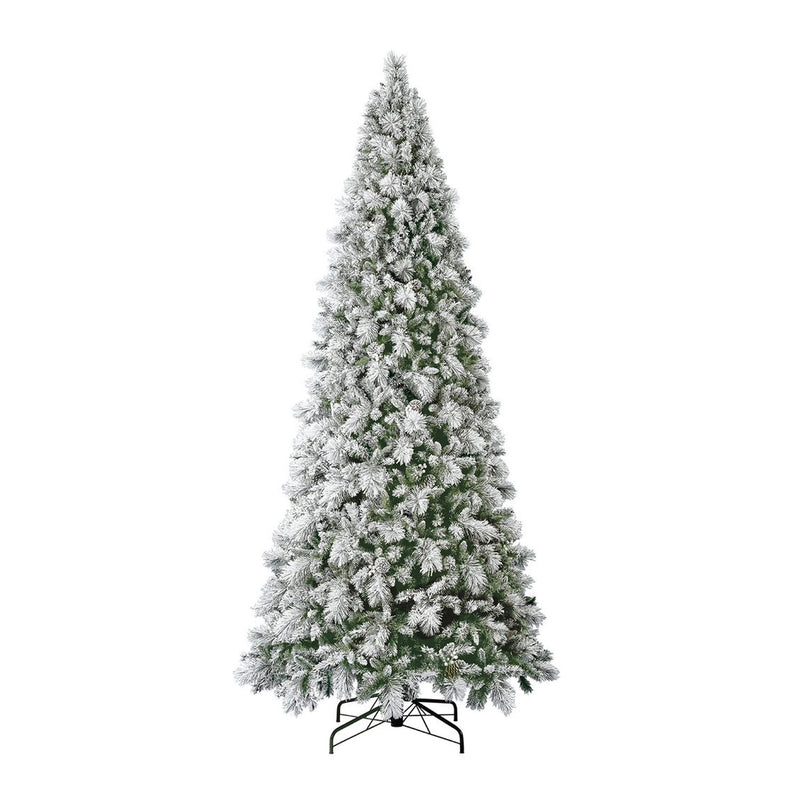 Home Heritage 12 Foot Pencil Prelit Artificial Christmas Tree with Pinecones