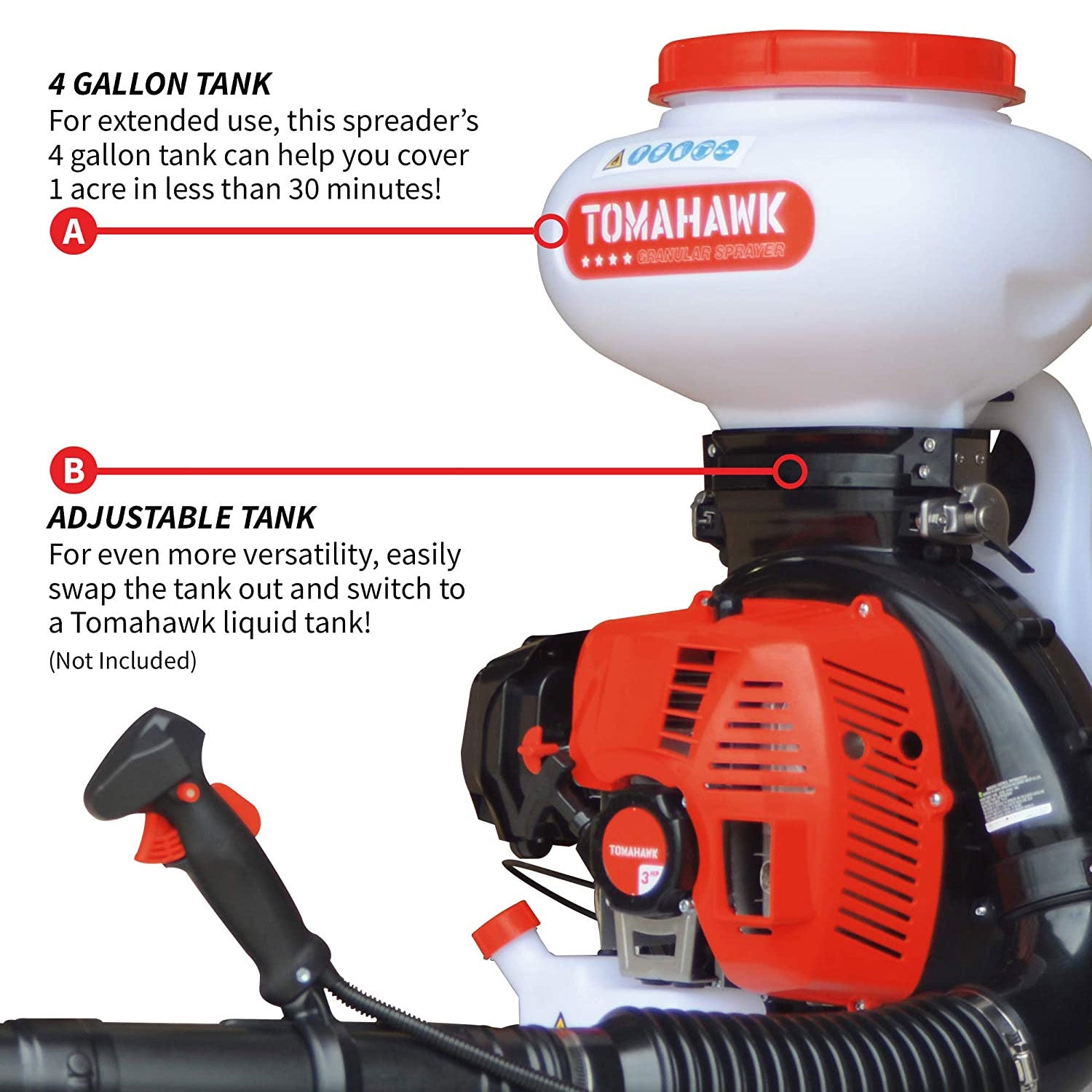TOMAHAWK Motorized 4 Gal Broadcast Fertilizer Spreader, Spreader Only (2 Pack)