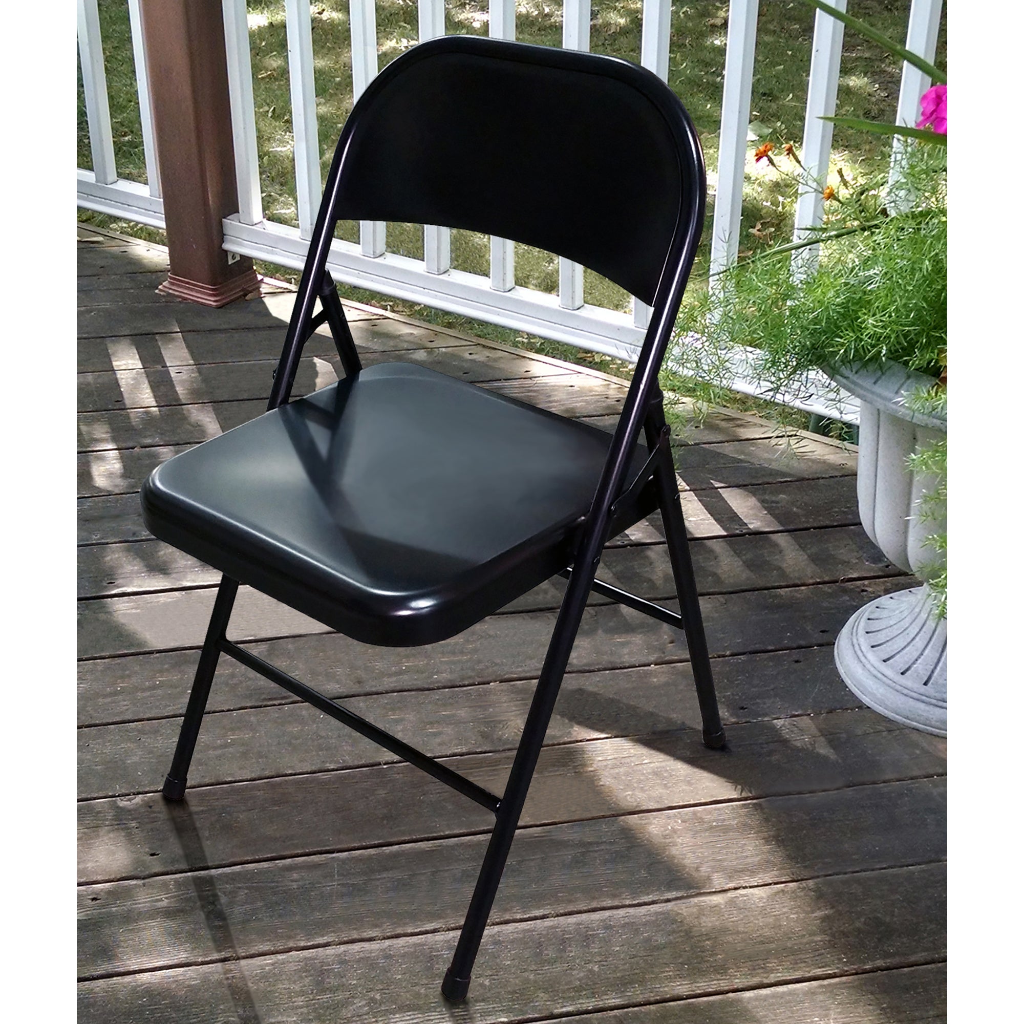 Plastic Development Group Commercial Party Heavy Duty Steel Folding Chair, Black - VMInnovations