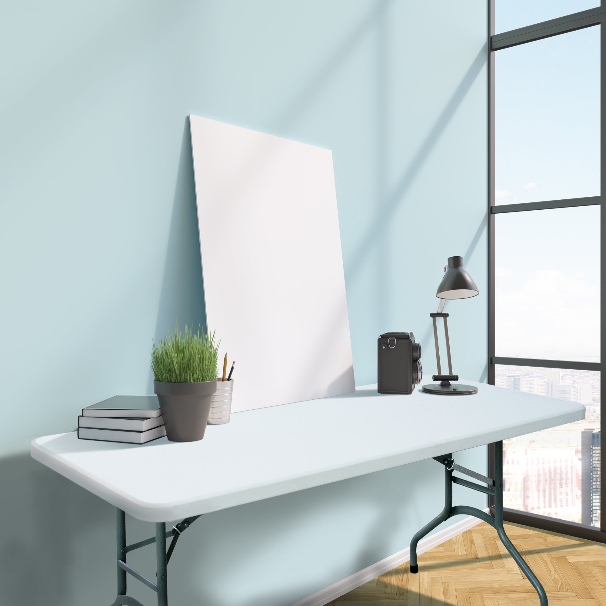Plastic Development Heavy Duty 6 Foot Straight Banquet Table, White (Open Box) - VMInnovations