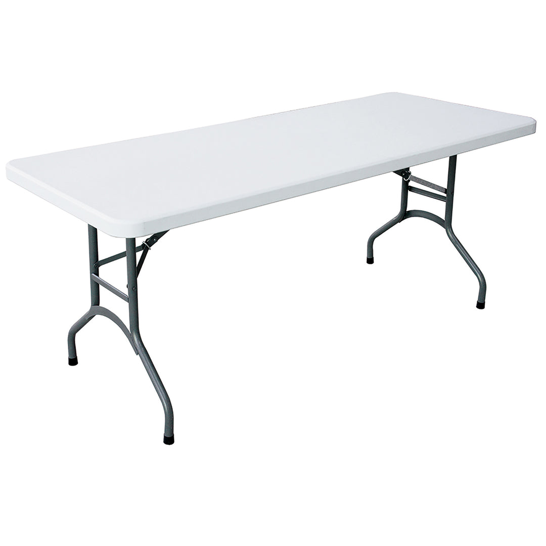 Plastic Development 706 Heavy Duty 6 Foot Straight Banquet Folding Table, White - VMInnovations