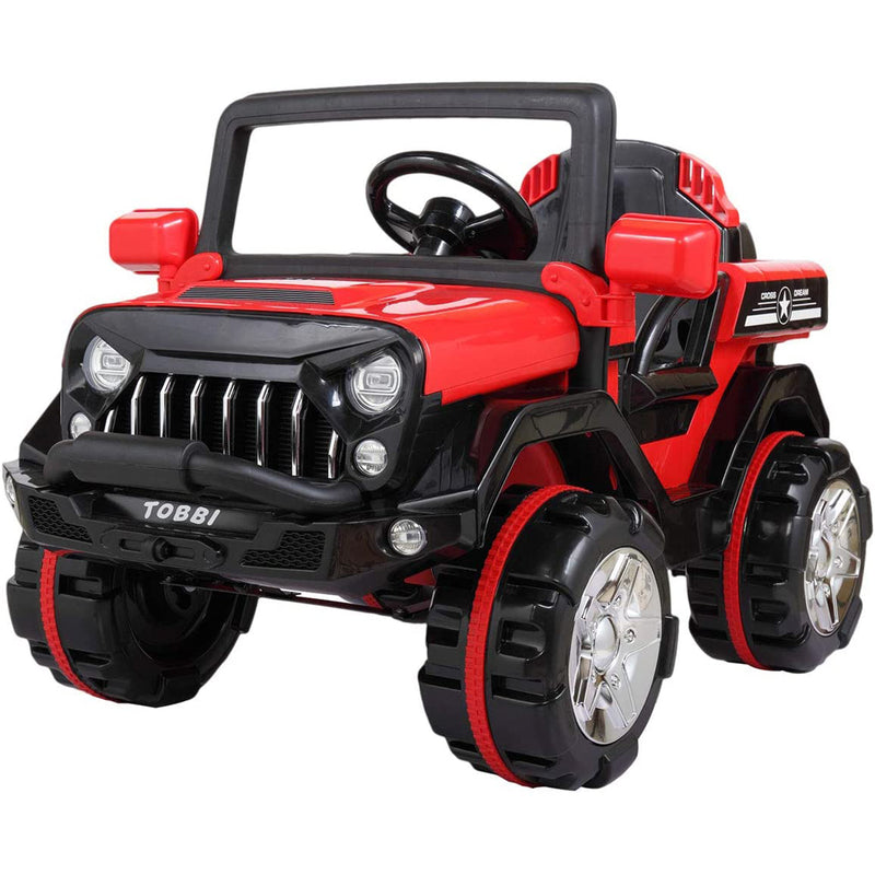TOBBI 12 V Button Start Remote Control Kids Toy Fun Vehicle Ride On Truck, Red