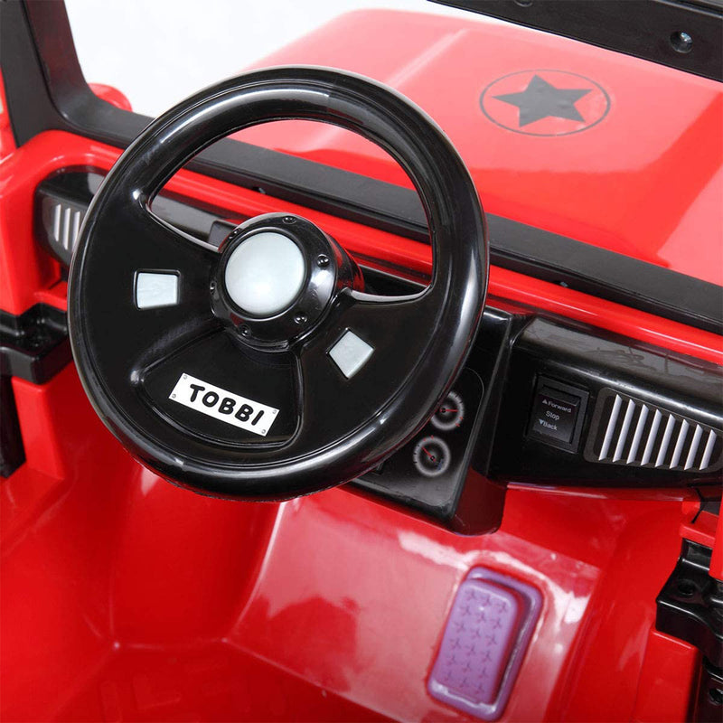 TOBBI 12 V Button Start Remote Control Kids Toy Fun Vehicle Ride On Truck, Red