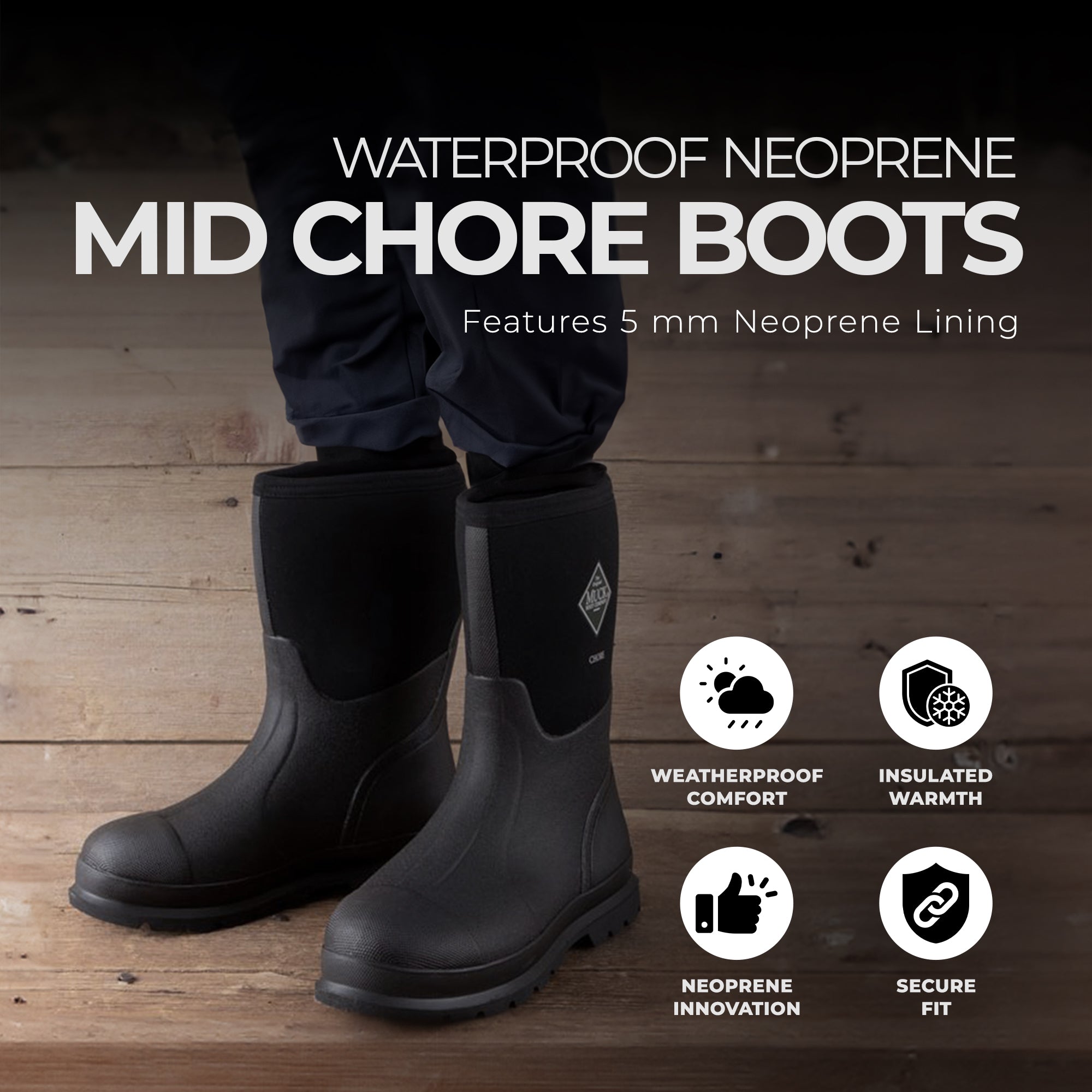 The Original Muck Boot Men's Size 10 Waterproof Neoprene Chore Boots (Open Box) - VMInnovations