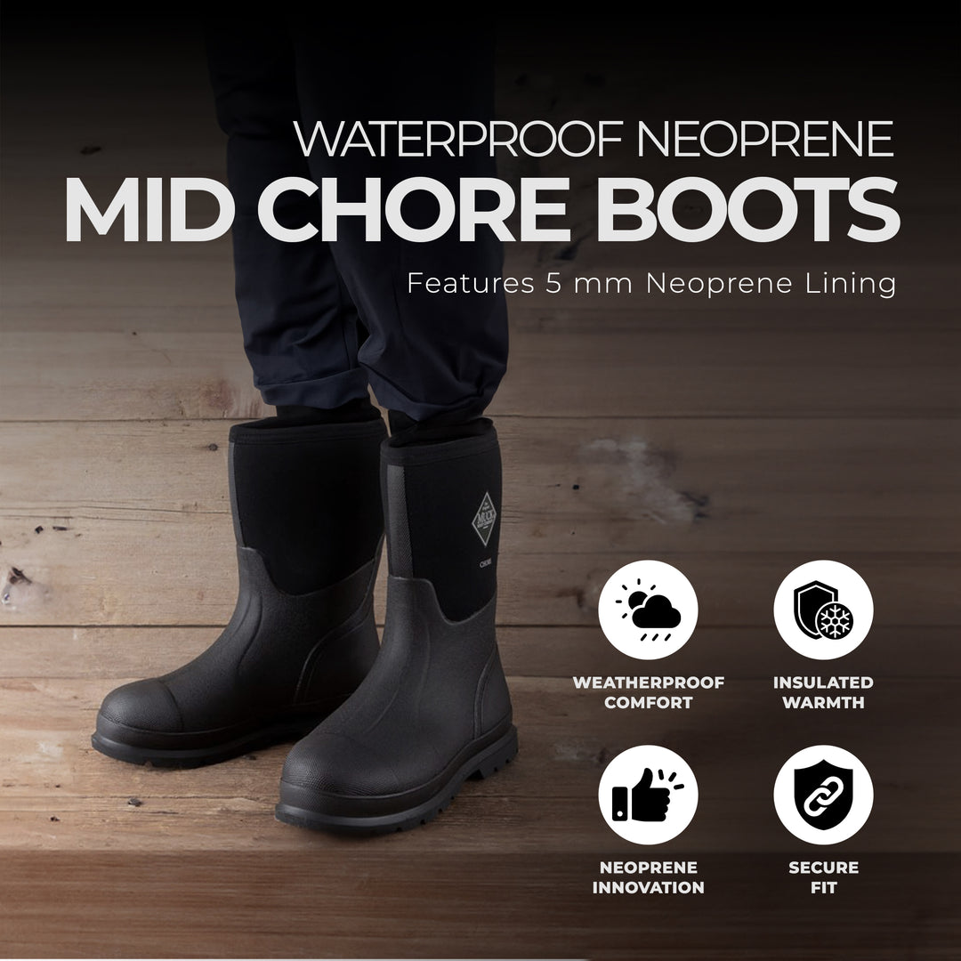 The Original Muck Boot Company Men's 13 Waterproof Neoprene Mid Chore Boots - VMInnovations