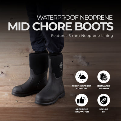 The Original Muck Boot Company Men's 13 Waterproof Neoprene Mid Chore Boots