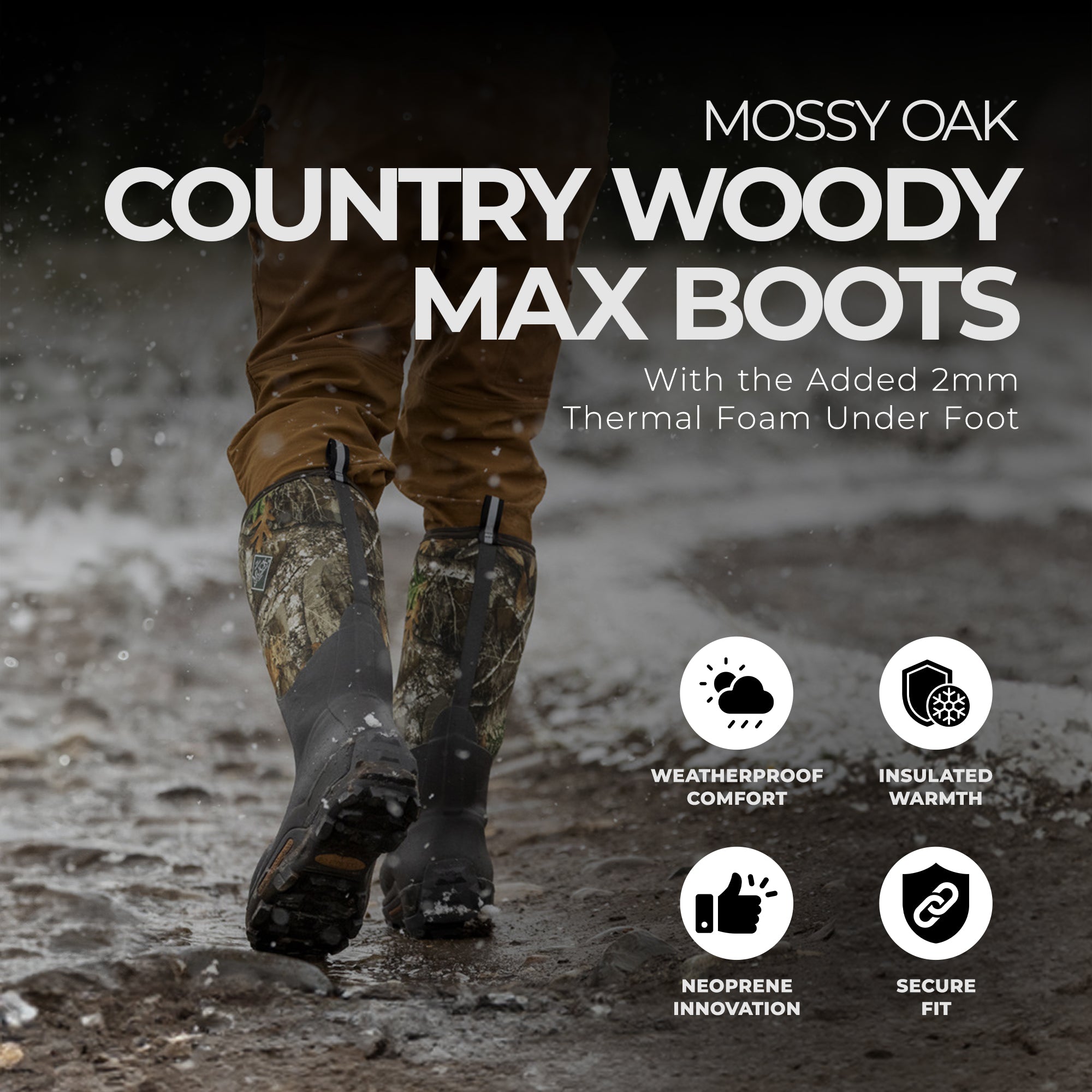The Original Muck Boot Company Men's Size 14 Mossy Oak Country Woody Max Boots
