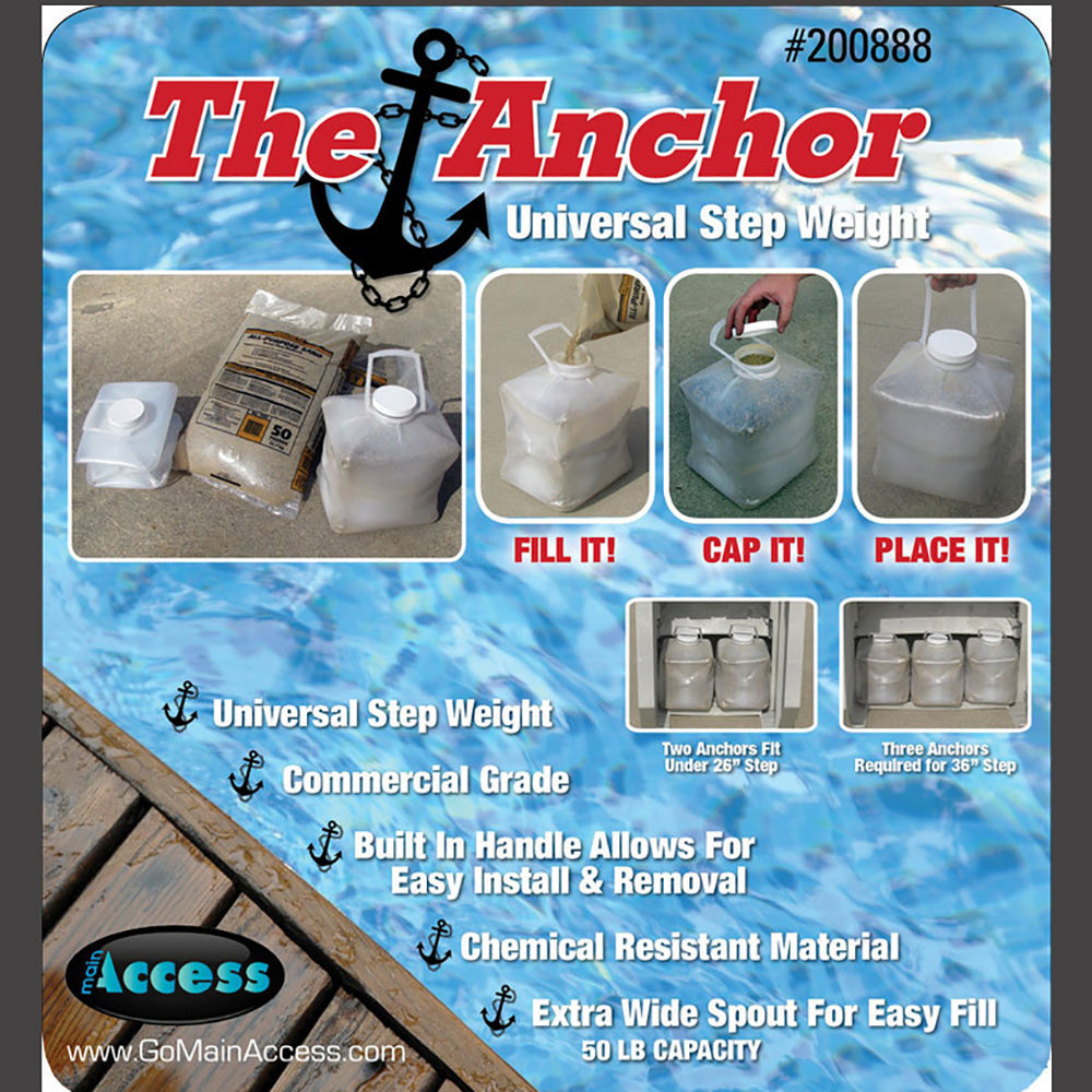 Main Access Universal Pool Ladder Anchor (2 Pack) and Pool Ladder Liner - VMInnovations